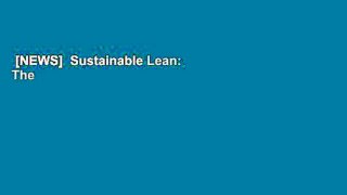 [NEWS]  Sustainable Lean: The Story of a Cultural Transformation by Robert B.