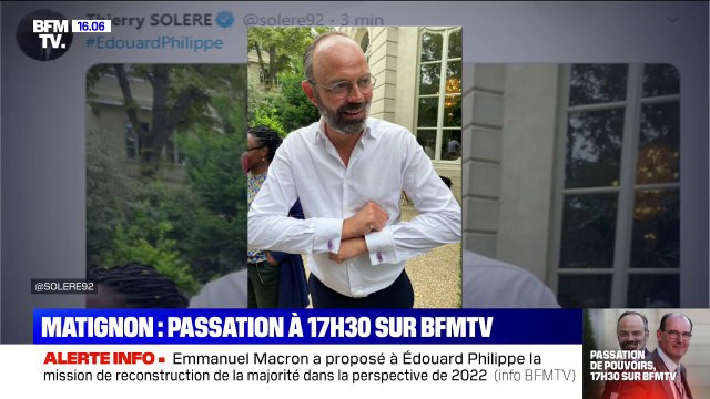 À son pot de départ , Edouard Philippe exhibe ses boutons de manchette...en forme de tongs