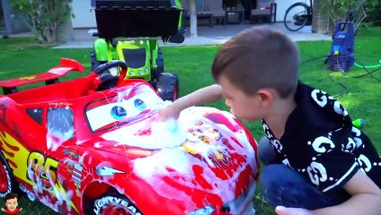 Artem pretend play with Lightning Mcqueen toy and Ride On Power Wheels - Video collection for Kids