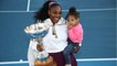 Serena Williams On Tennis Court With Daughter