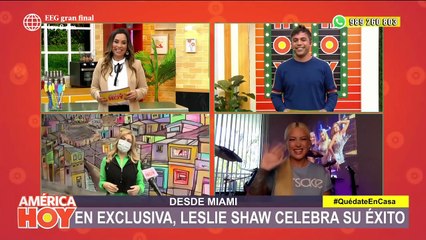 ENTREVISTA LESLIE SHAW en america tv - "ESTOY SOLTERA" ft. THALIA