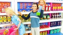 Doll Family Mart Shopping-New Supermarket Einkaufen Supermercado باربي مارت Pasar boneka Supermarché