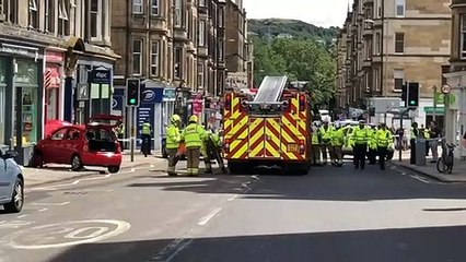Emergency services at the scene of a serious traffic incident in Morningside
