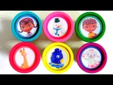 Play Doh Surprise Toys Learn Colors with Doc McStuffins and her Talking Toys Chilly Lambie Stuffy