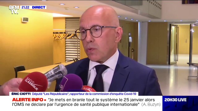 Eric Ciotti: J'ai été surpris que la ministre de la Santé n'ait aucune connaissance de l'absence de stocks de masques