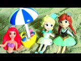 Frozen Fever Kinetic Sand Anna's Birthday Beach Party with Mermaid Ariel Elsa Play-Doh Ice Cream
