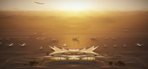 شاهد مطار أمالا الدولي الجديد: مستوحى من سراب صحراء السعودية