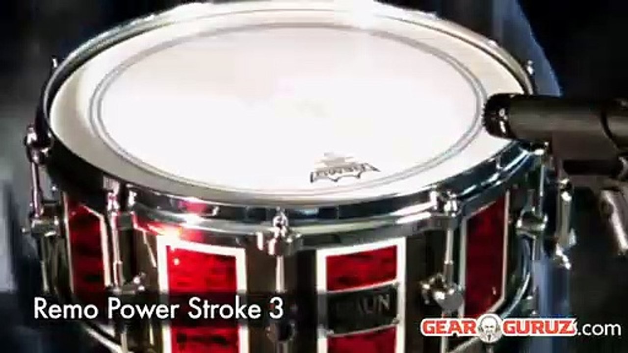 Remo Batter Snare Drum Heads: Head to Head Comparison for Coated Ambassador, PowerStroke 3, and Controlled Sound Black Reverse Dot [GearGuruz]
