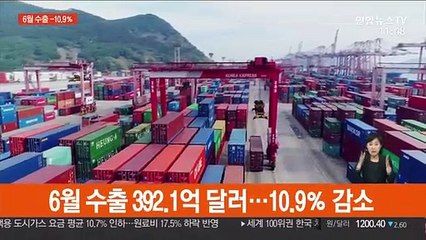 6월 수출도 10.9％ 감소…넉 달째 마이너스