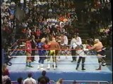 Rick Martel, Tom Zenk & Lanny Poffo vs Adrian Adonis, Greg Valentine, & Brutus Beefcake 1987