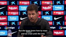 Simeone 'very happy' with Atletico performance in draw at Barca
