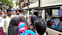 मुजफ्फरनगर एसपी कार्यालय पर विवाहिता की हत्या को लेकर हंगामा