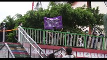 Hong Kong police use new purple flag warning protesters about breaking national security law