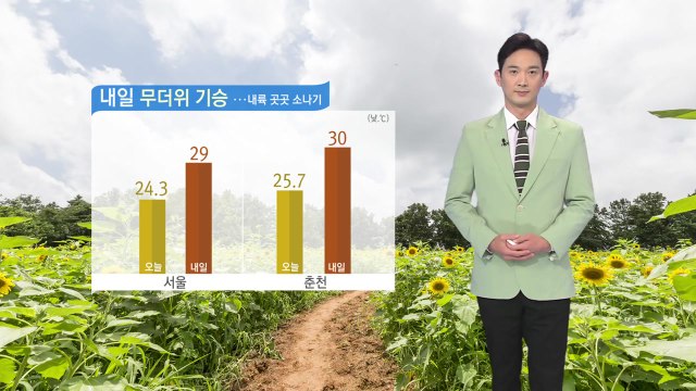 [날씨] 내일 무더위 기승...내륙 곳곳 소나기 / YTN