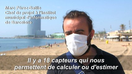 Covid-19: des caméras dotées de capteurs surveillent le nombre de gens sur les plages de Barcelone