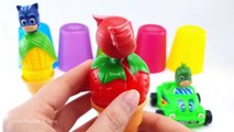 Aprender color con la máscara de PJ cambio de la fruta del helado juguetes sorpresa juguetes