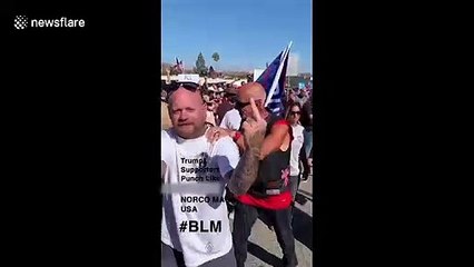 Norco Trump supporter hits 'Black Lives Matter' protestor's phone off his hand