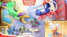 Marvel Playskool Heroes Green Goblin Takes Down Spider-man Copter Hulk & Thor Smash To The Rescue