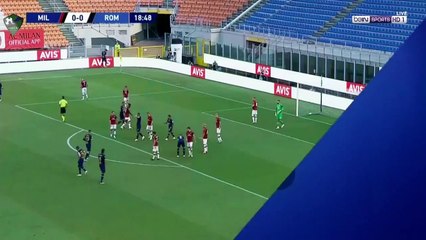 الشوط الأول لمباراة ميلان وروما الدوري الايطالي