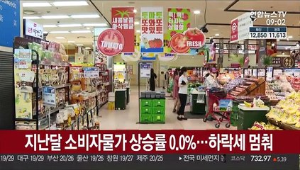 지난달 소비자물가 상승률 0.0%…하락세 멈춰
