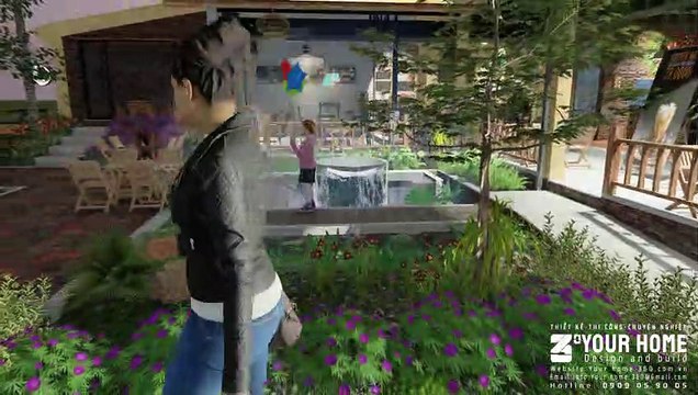 THIẾT KẾ QUÁN CAFE SÂN VƯỜN TẠI HÀ TĨNH LŨA CAFE 217m2