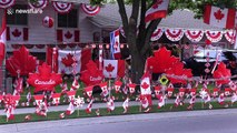 Oh Canada! Ontario house completely covered in country's flags and colors in celebration of Canada Day