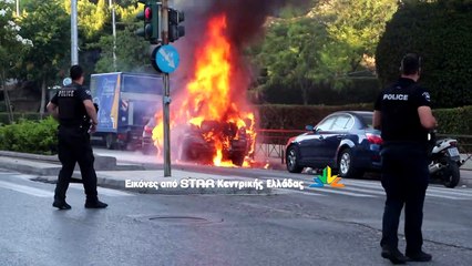ΑΠΟΚΛΕΙΣΤΙΚΑ ΠΛΑΝΑ!!! Φωτιά σε ΙΧ στη Γαλατσίου