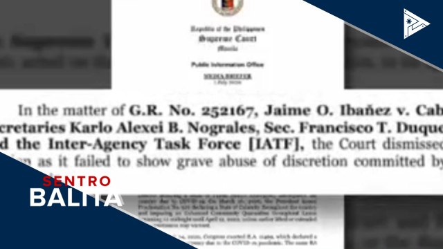 Petisyon vs 'Bayanihan to Heal as One Act,' ibinasura ng SC