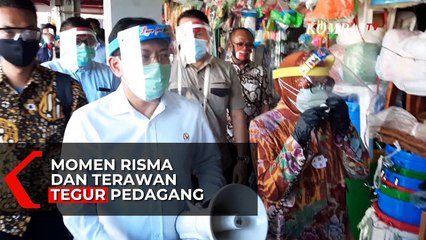 Risma dan Terawan Sidak Bareng di Pasar Genteng, Surabaya