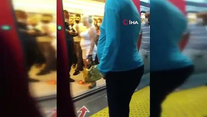 Ankara metrosunda vatandaşlar arasında maske tartışması