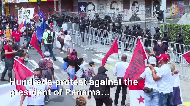Hundreds in Panama protest against president over economic and virus woes