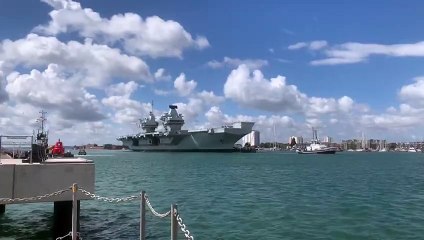 HMS Queen Elizabeth returns to Portsmouth