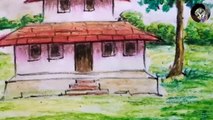 How to draw Scenery | Oil Pastel Painting | Step by step For Beginners