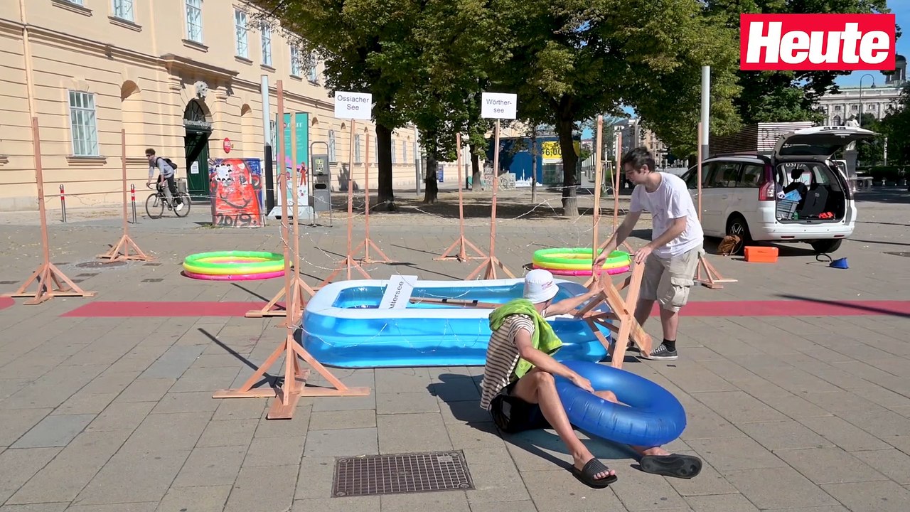 Stacheldraht-Protest in Wien für freie Seen