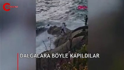 Düğün fotoğrafı çektiren çift dalgalara kapıldı