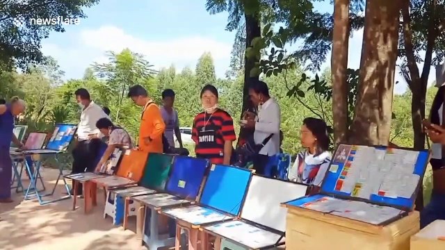Cave with rocks like a snake's scales is attracting superstitious locals in Thailand