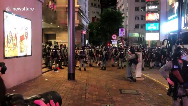 Over 20 young people frogmarched into police transport after being arrested during Hong Kong protests