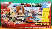 Disney Pixar Cars Geo Trax Radiator Springs Mega Set With Lightning McQueen Sheriff And Sarge