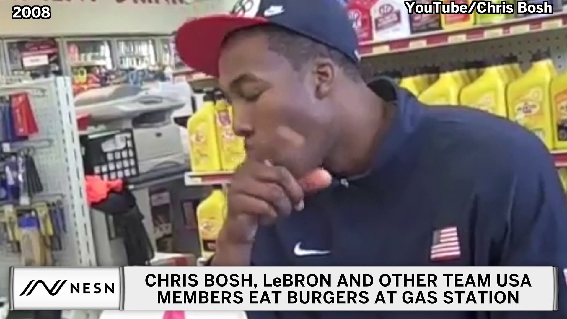 Lebron James Team Usa Crush Burgers At Gas Station Before 08 Olympics Video Dailymotion