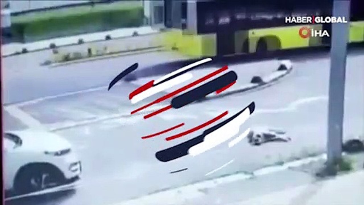Kan donduran görüntü: Yolda yatan köpeği ezdi