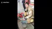 Heroic UK firefighters rescue lone duckling trapped in drain