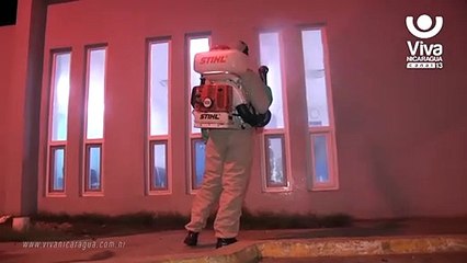 Ejército de Nicaragua continúa desinfectando espacios públicos por COVID-19