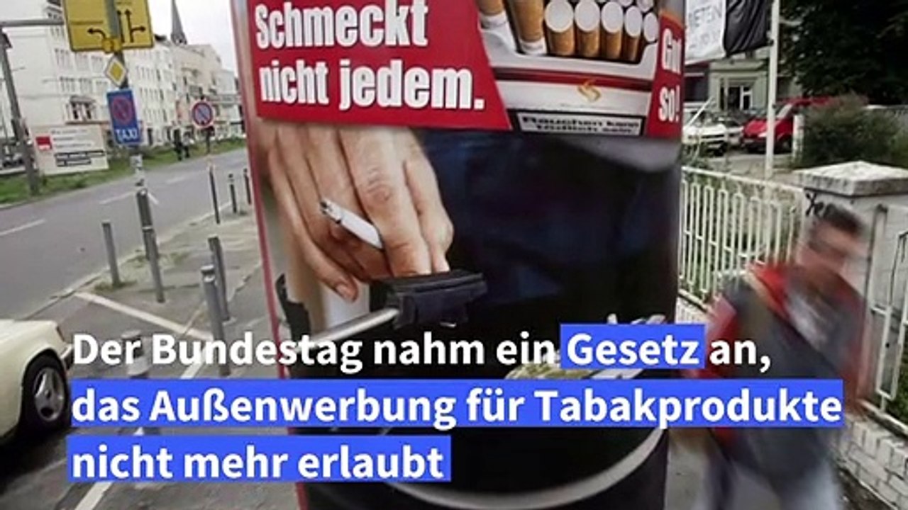 Bundestag beschließt weitreichendes Werbeverbot für Tabak