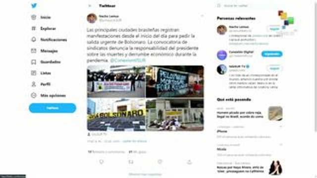 Las protestas contra Bolsonaro llegan a las redes sociales