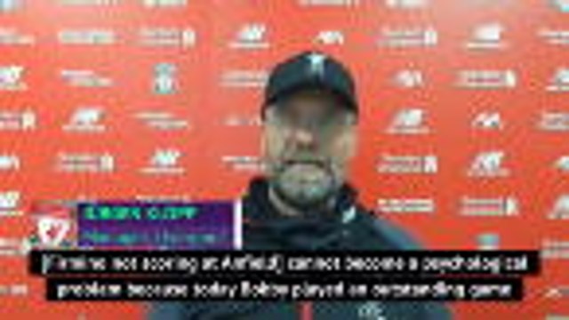 Klopp not worried about Firmino's Anfield goal drought