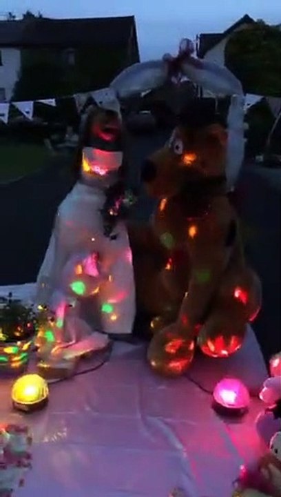 A Disley family have kept the entire village entertained during lockdown by creating hilarious scenes at the end of their driveway with a six-foot Scooby Doo cuddly toy and friends