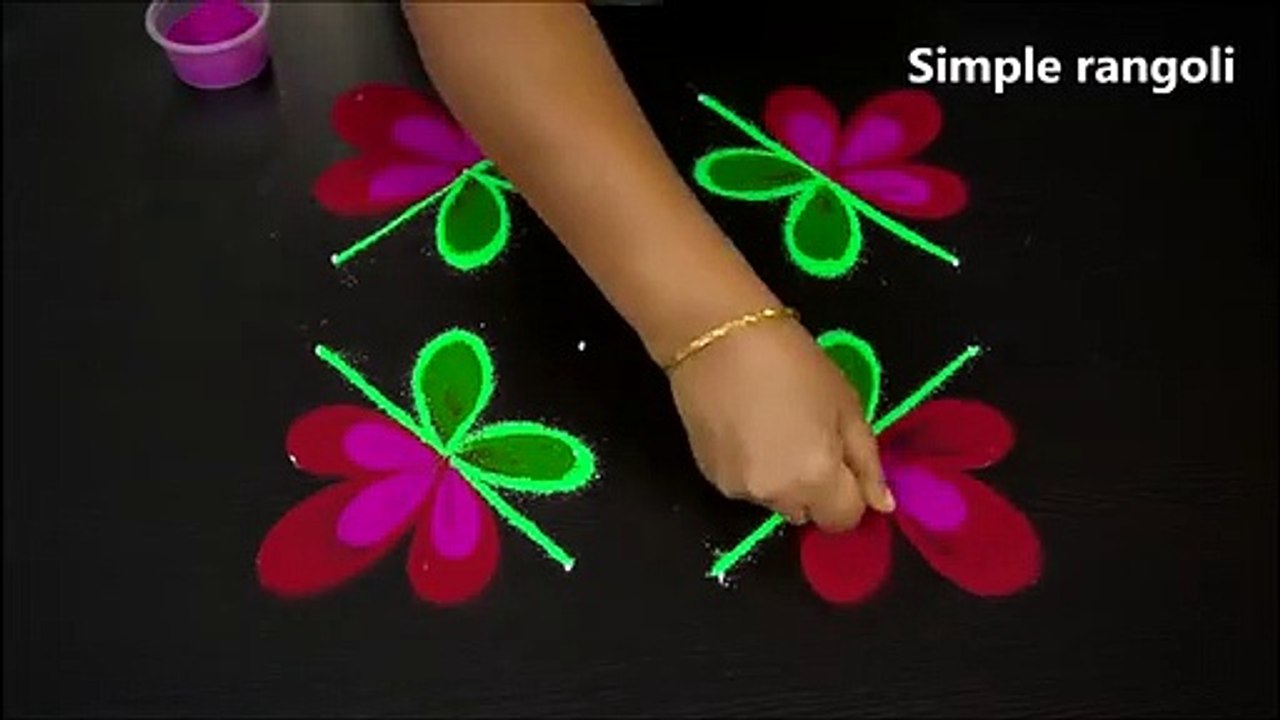 Creative Birds Rangoli, with 6X6 Straight Dots ,- Simple Kolam for ,beginners - Small Birds, Muggulu