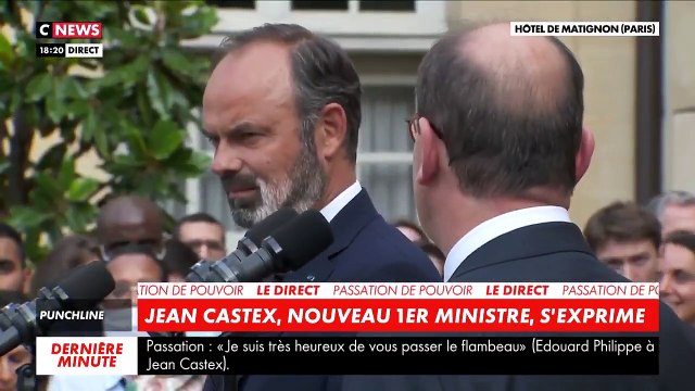 Jean Castex remplace Edouard Philippe à Matignon « Je mesure, cher Edouard, l’émotion qui est la vôtre dans la solennité de cet instant, comme chacun imagine la mienne »