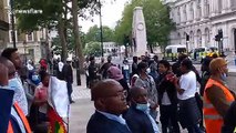 CORRECTS HEADLINE: Protesters in London demand justice for people tortured in Ethiopia