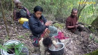 honey hunting in Nepal  in rural jungle